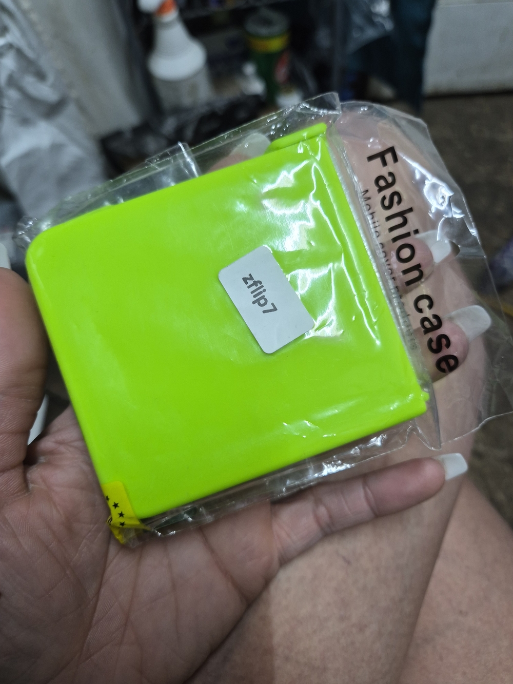 (2) Samsung Zflip7 Neon Green Fashion Phone Case - Unbranden Glitter Case